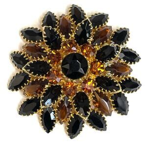 Brooch Topaz Amber Gold Vtg High End JULIANA Jewelry Pin N19